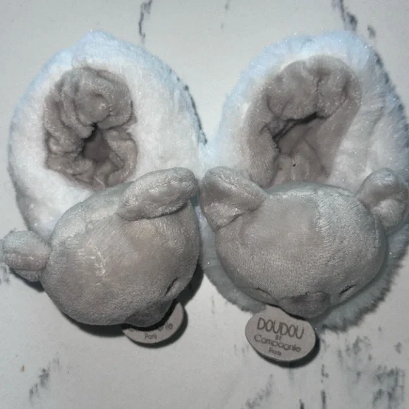 Doudou Et Campagnie Paris Koala Baby Booties Slippers Soft Fur Crib Shoes 0-6mo - Picture 4 of 9